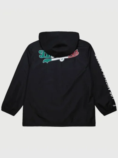 Black Dodgers Coaches Hooded Windbreaker Jacket