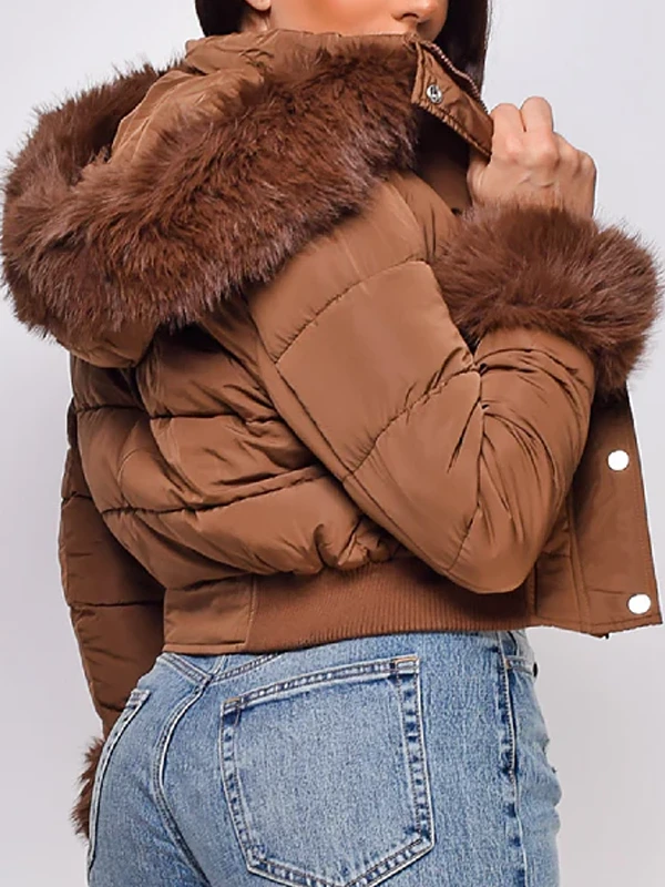Dope Thief Liz Caribel Sierra Brown Fur Quilted Jacket