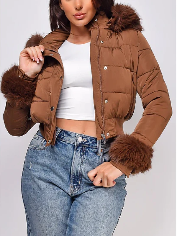 Dope Thief Liz Caribel Sierra Brown Fur Quilted Jacket