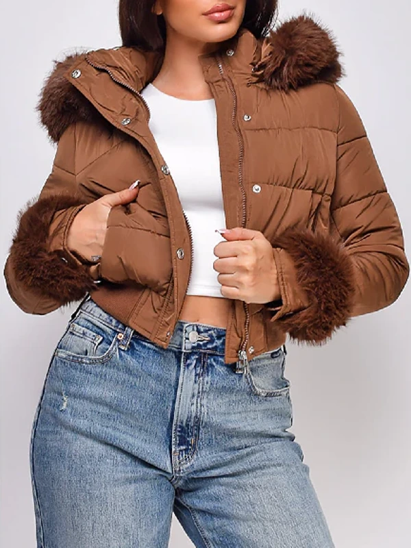 Dope Thief Liz Caribel Sierra Brown Fur Quilted Jacket