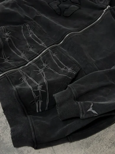 Ditch Barbed Wire Zip-Up Hoodie