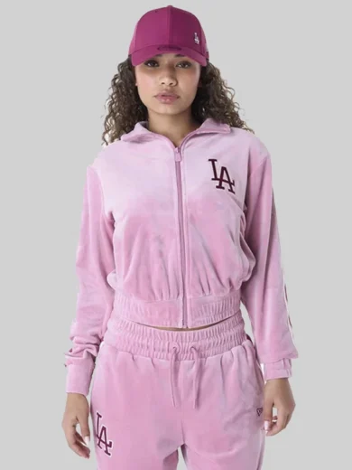 LA Dodgers Womens Pink Track Jacket