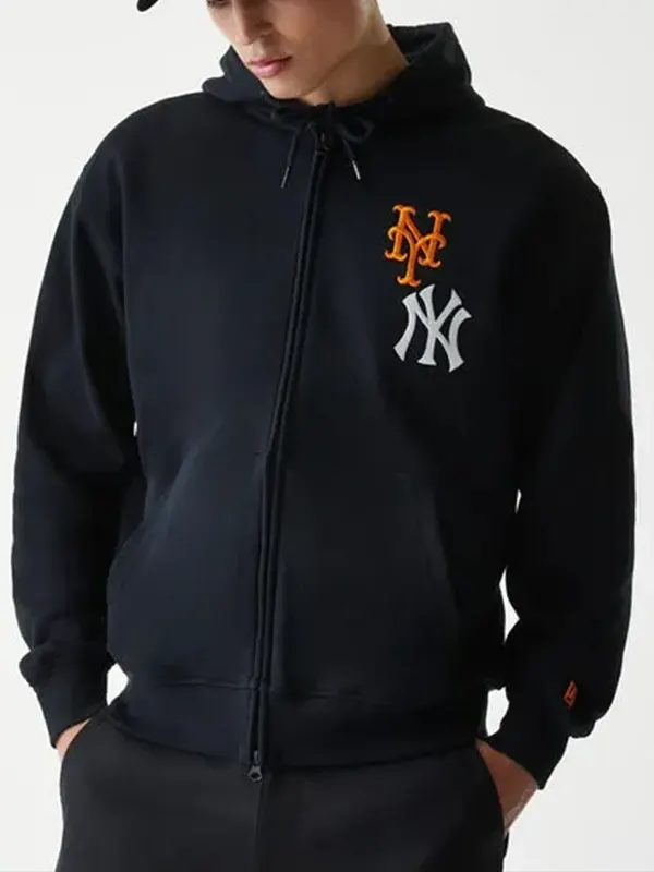 MLB Subway Series Black Zip Front Hoodie