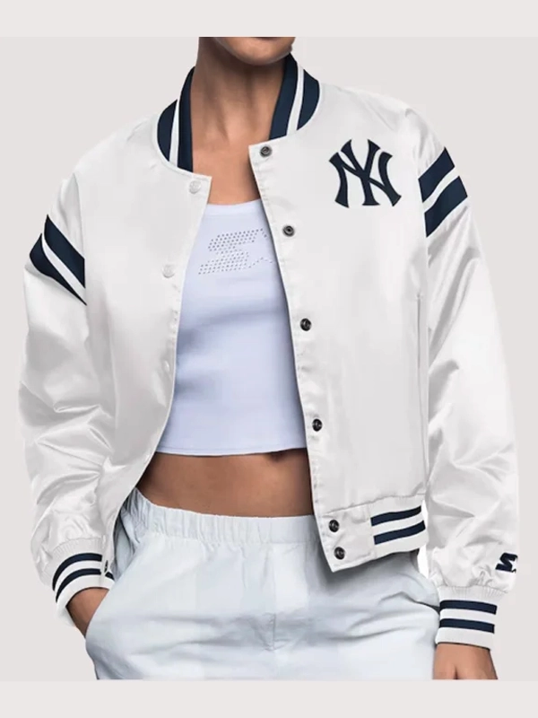 New York Yankees White Starter Varsity Jacket
