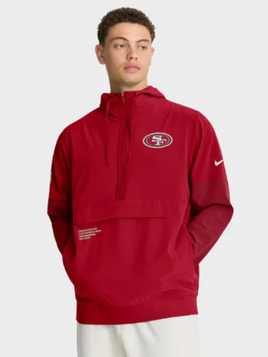 San Francisco 49ers Sideline Anorak Half-Zip Hoodie Jacket