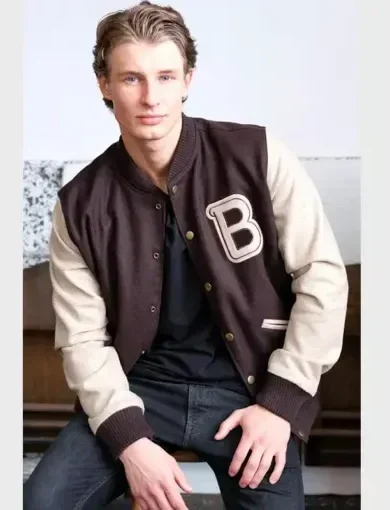 Handmade Hotline Miami Jacket – Payday 2 Brown B logo Varsity Cosplay Costume