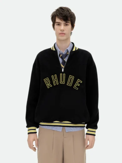 Rhude Quarter-Zip Pullover Varsity Jacket