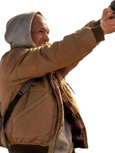 Taron Egerton She Rides Shotgun Brown Jacket