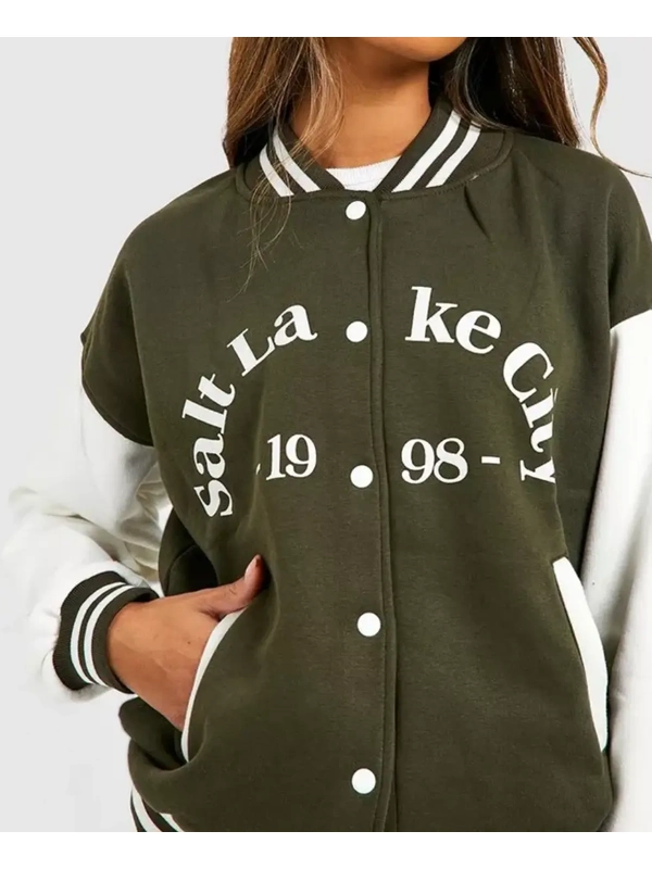 Salt Lake Colour Block Varsity Bomber Jacket