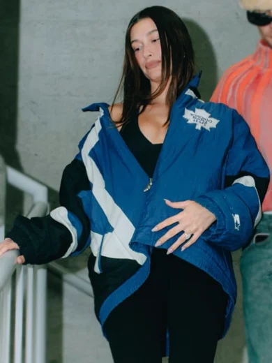 Hailey Bieber Toronto Maple Leafs Starter Jacket