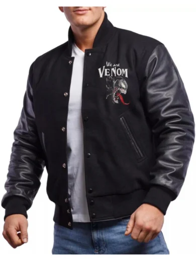 Venom Design Embroidery Varsity Jacket
