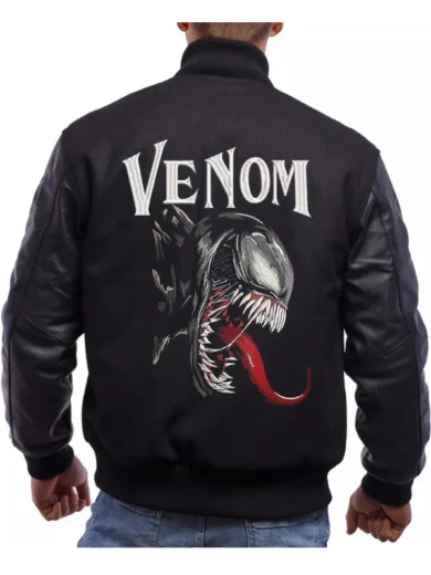 Venom Design Embroidery Varsity Jacket