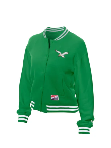 New Era Kelly Green Philadelphia Eagles Throwback Fleece Jacket