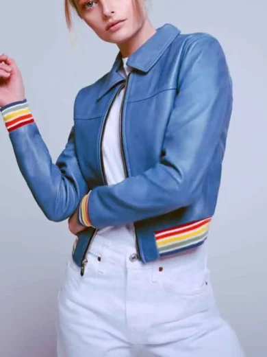 Evil Kristen Bouchard Blue Leather Jacket