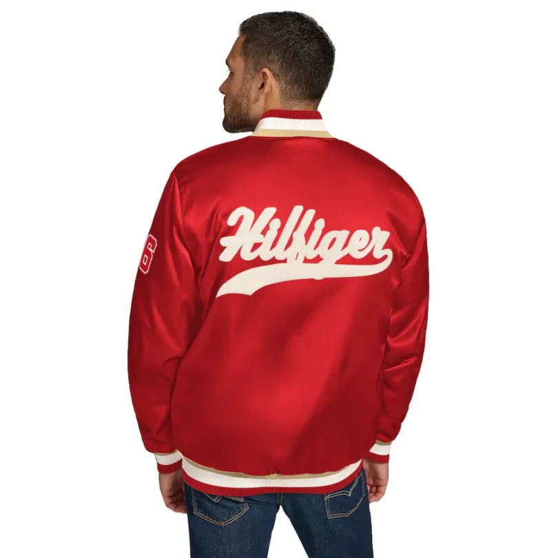 Tommy Hilfiger Scarlet San Francisco 49ers Full-Zip Varsity Jacket