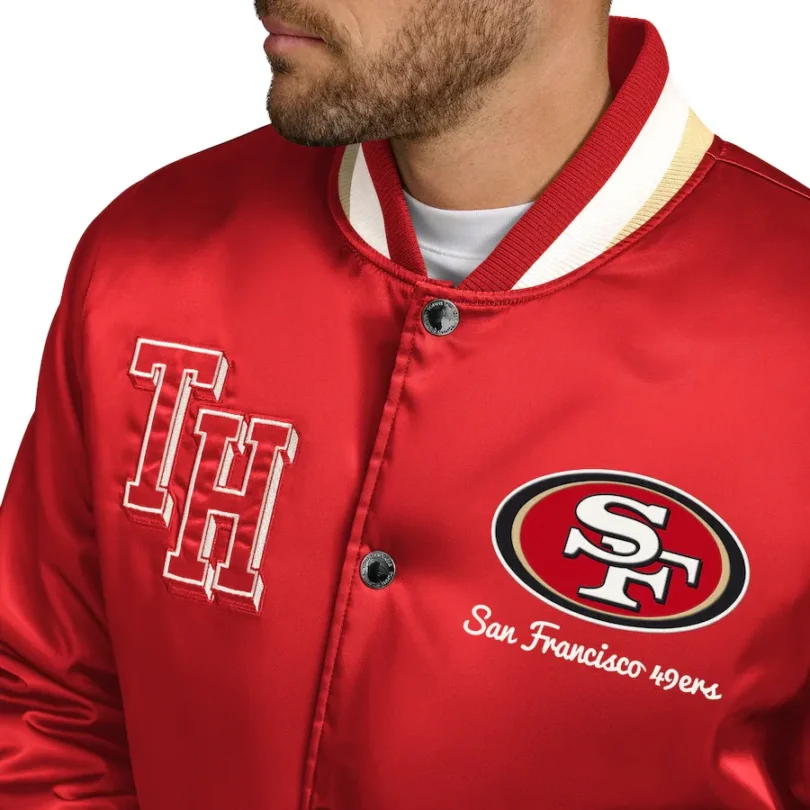 Tommy Hilfiger Scarlet San Francisco 49ers Full-Zip Varsity Jacket