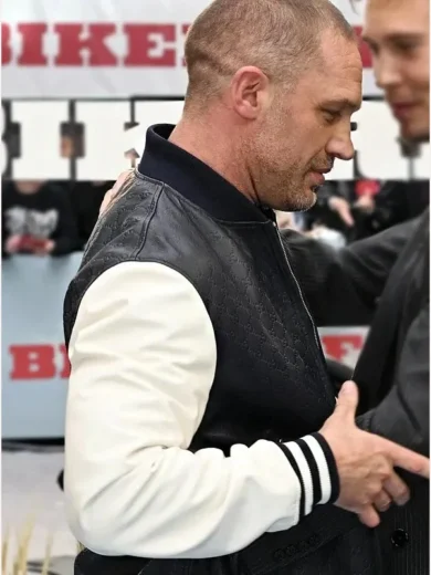The Bikeriders Premiere Tom Hardy Leather Bomber Jacket
