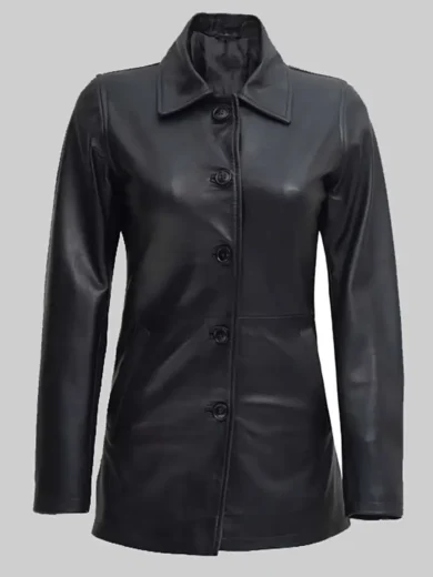 Materialists Dakota Johnson Black Leather Coat