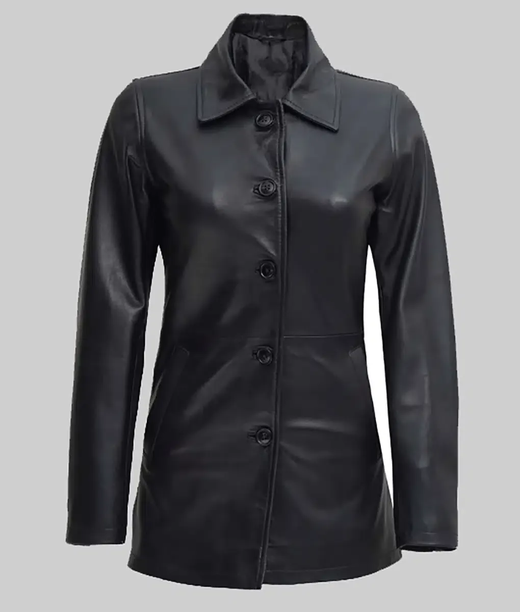 Materialists Dakota Johnson Black Leather Coat