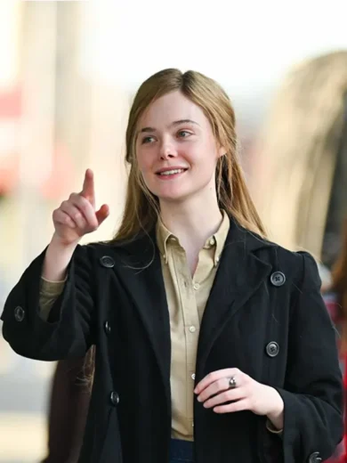 A Complete Unknown Elle Fanning Black Coat