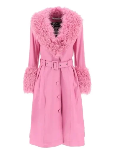 Nashville Big Bash Elle King Pink Leather Shearling Coat