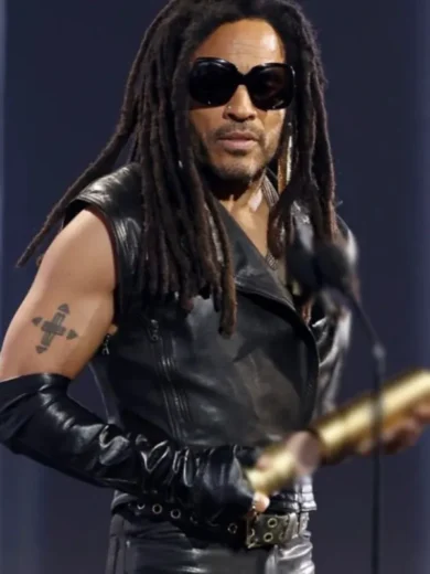2024 People’s Choice Awards Lenny Kravitz Black Leather Vest