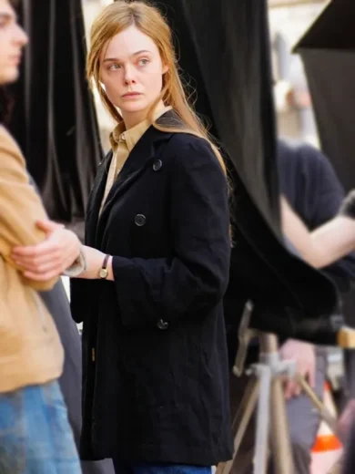 A Complete Unknown Elle Fanning Black Coat