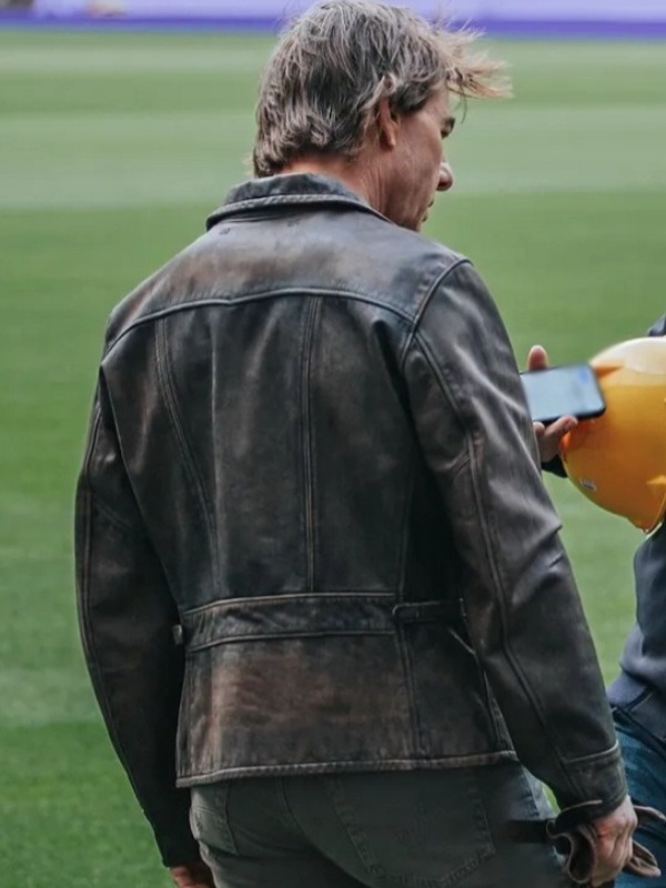 Paris 2024 Olympic Closing Ceremony Tom Cruise Leather Jacket