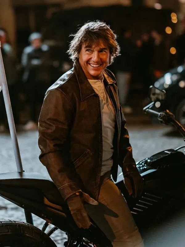 Paris 2024 Olympic Closing Ceremony Tom Cruise Leather Jacket