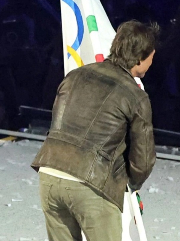 Paris 2024 Olympic Closing Ceremony Tom Cruise Leather Jacket