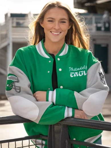 Kylie Kelce Eagles Letterman Jacket