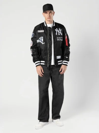 New York Yankees MLB X Alpha Black Bomber Jacket
