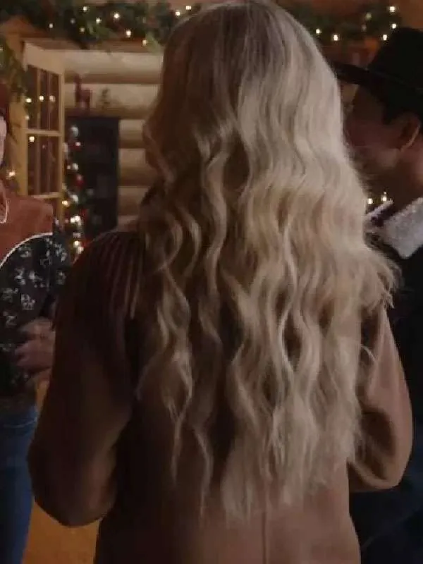 Fiona Gubelmann A Royal Montana Christmas Brown Fringe Coat