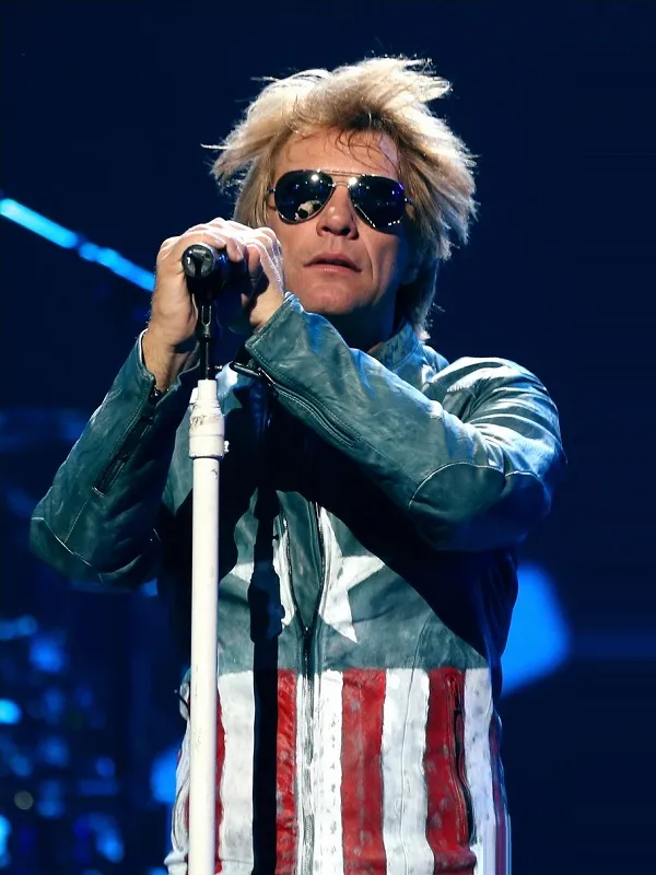 Jon Bon Jovi USA Flag Leather Jacket