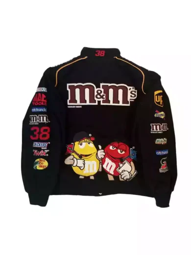 Vintage JH Design M&M NASCAR Racing Black Jacket