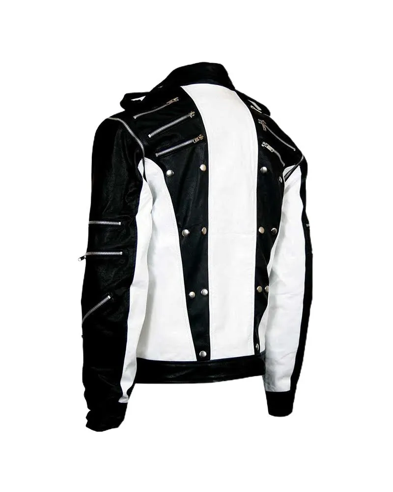 Michael Jackson Black & White Pepsi Leather Jacket