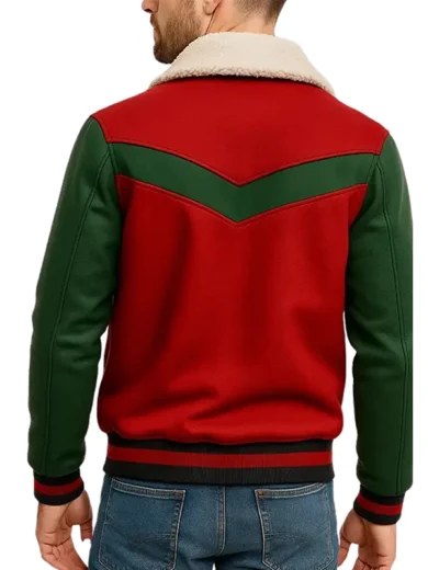 Men’s Red and Green Christmas Varsity Jacket