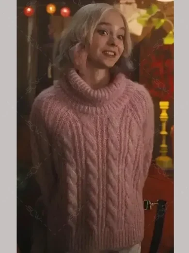 Wednesday Enid Sinclair Pink Sweater