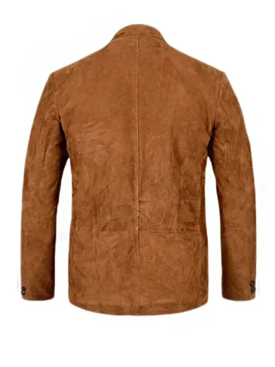 Mens Four Pockets Suede Leather Blazer