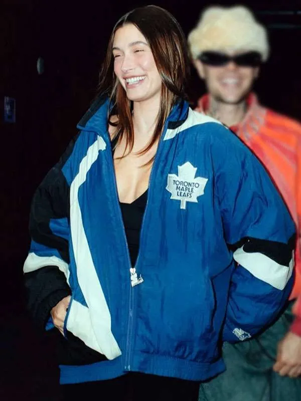 Hailey Bieber Toronto Maple Leafs Jacket