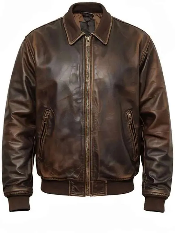 Brown Skull Leather Jacket