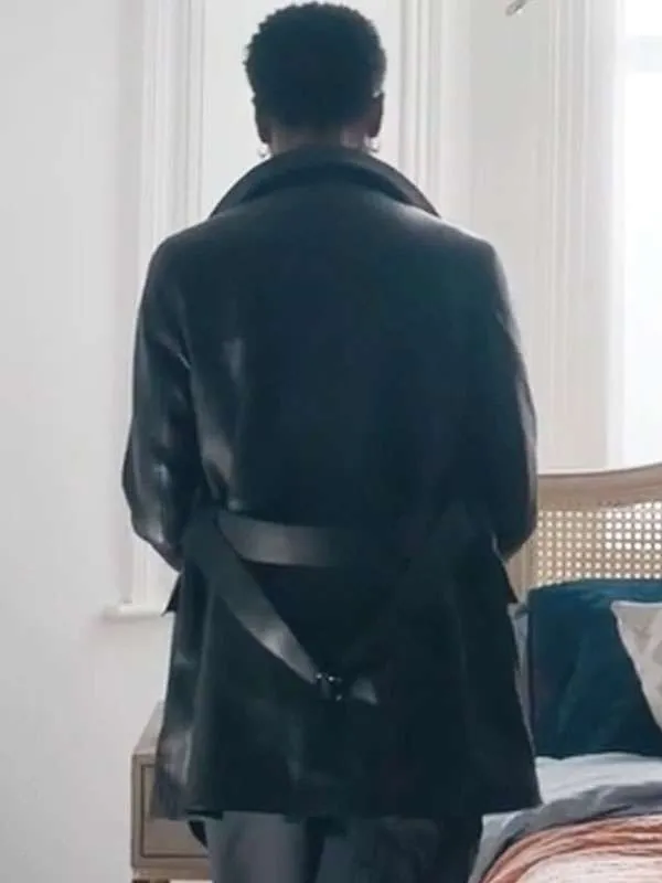 Christine Adams Hijack Black Leather Coat