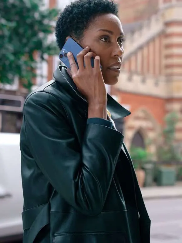 Christine Adams Hijack Black Leather Coat