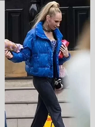 Ted Lasso S03 Keeley Jones Blue Puffer Jacket