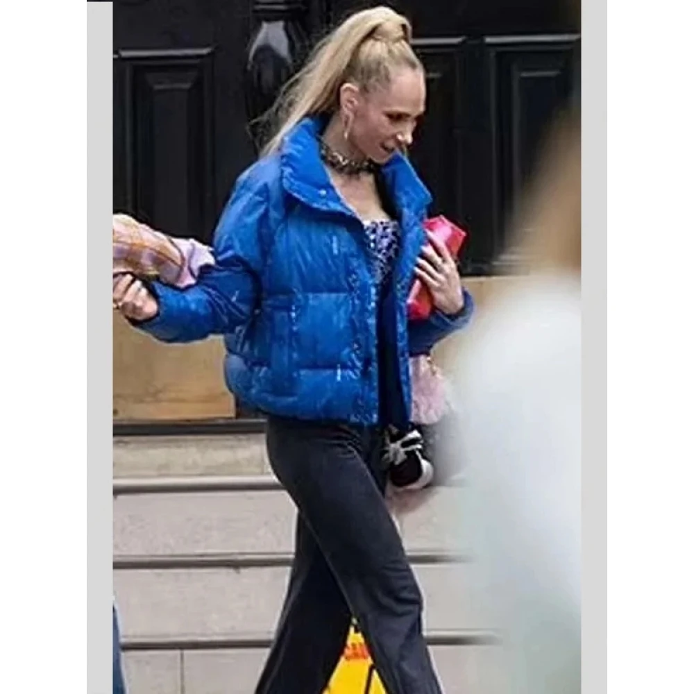 Ted Lasso S03 Keeley Jones Blue Puffer Jacket