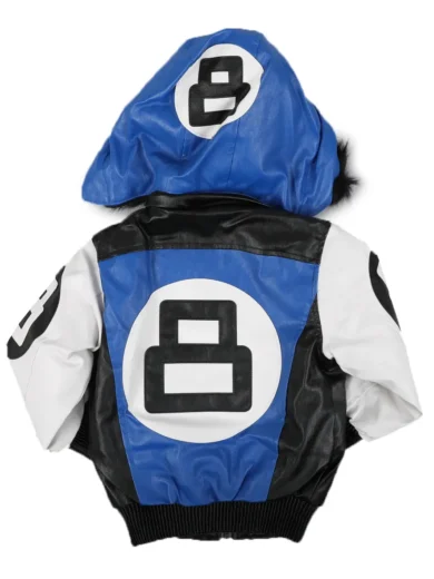 Kids 8 Ball Blue and White Bomber Jacket
