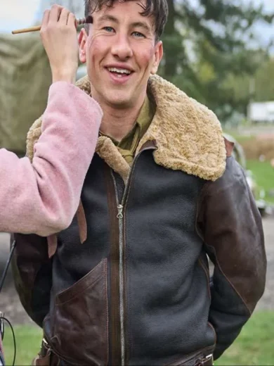 Barry Keoghan Masters of the Air 2024 Bomber Leather Jacket
