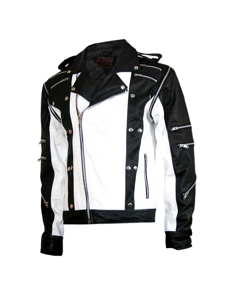 Michael Jackson Black & White Pepsi Leather Jacket