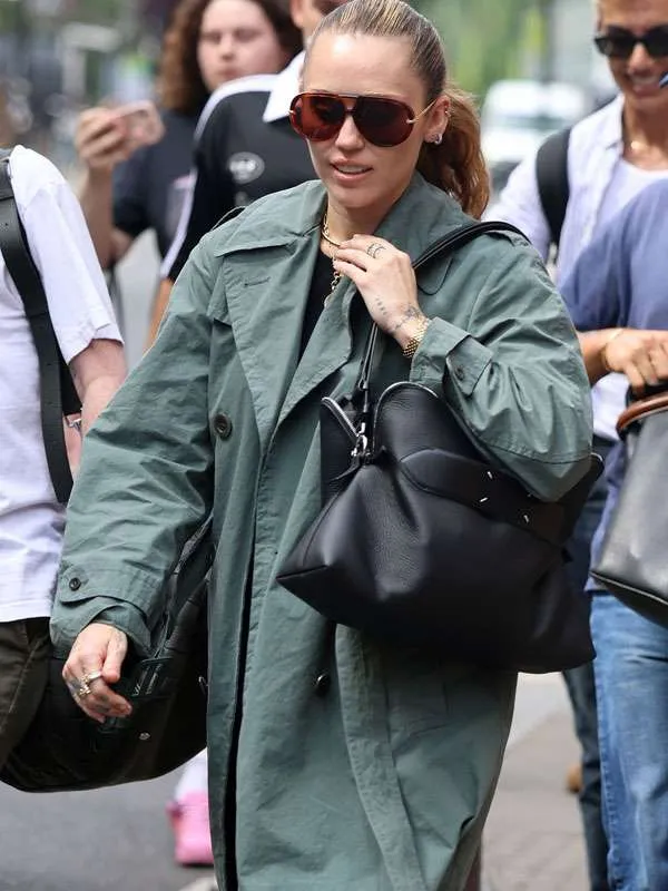 Miley Cyrus 2025 Green Trench Coat