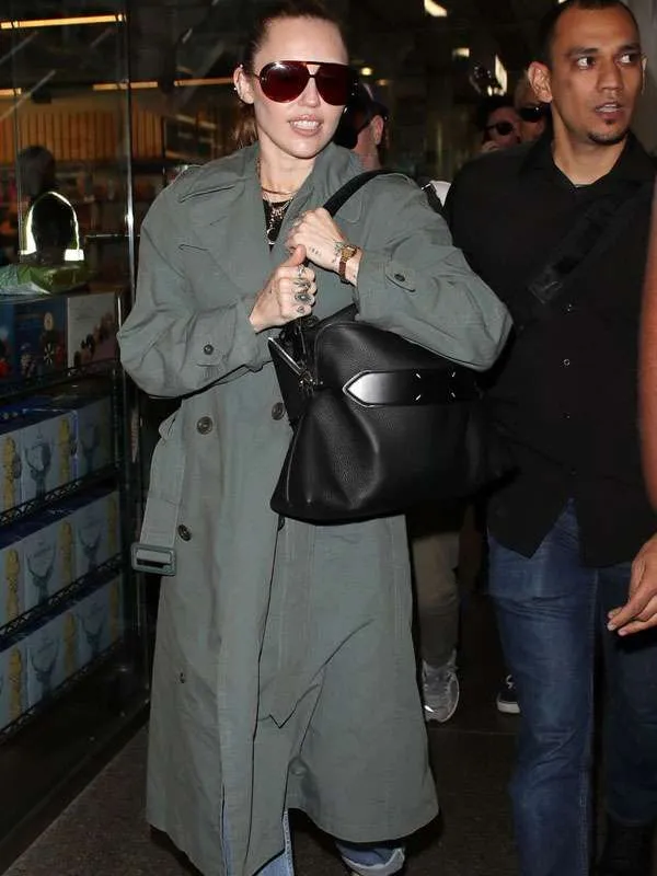 Miley Cyrus 2025 Green Trench Coat
